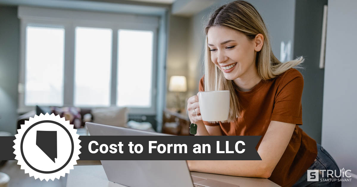 Woman smiling and drinking coffee after forming an LLC.