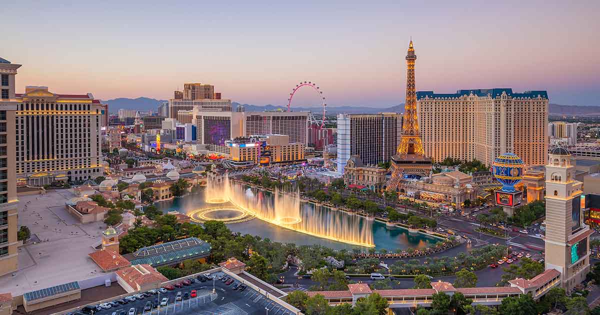 View of Las Vegas Nevada strip.
