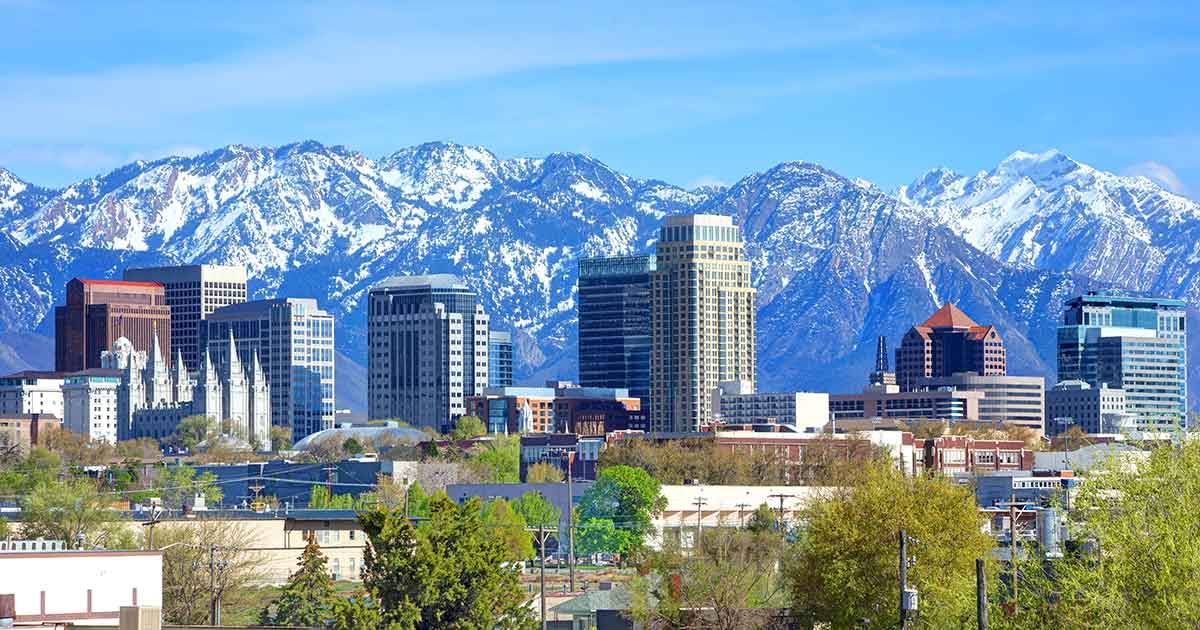 View of Salt Lake City Utah business district