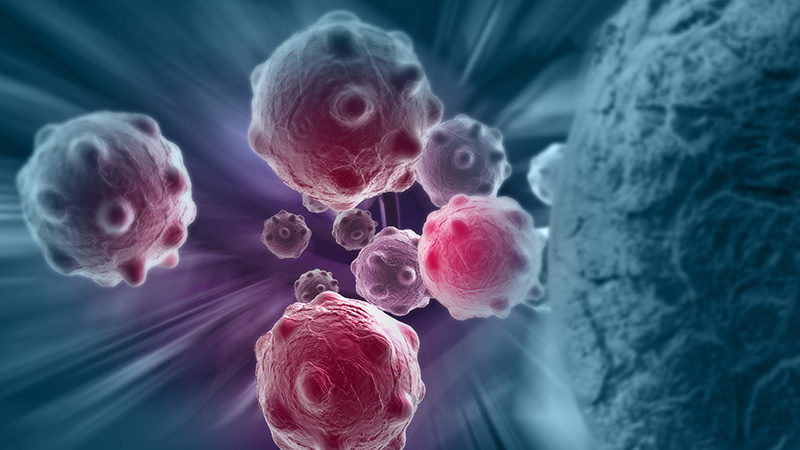 3D rendering of cancer cells.