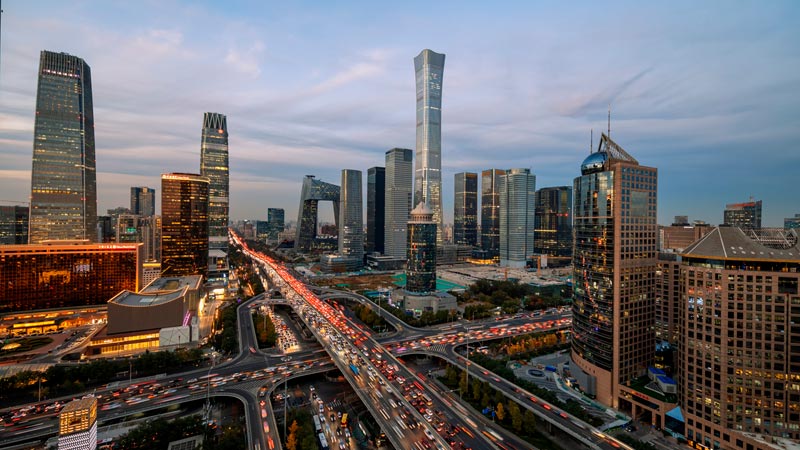 Beijing Central Business District skyline.