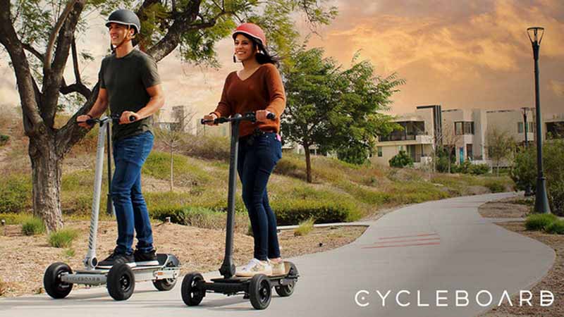 Three-wheel electric scooters from CycleBoard