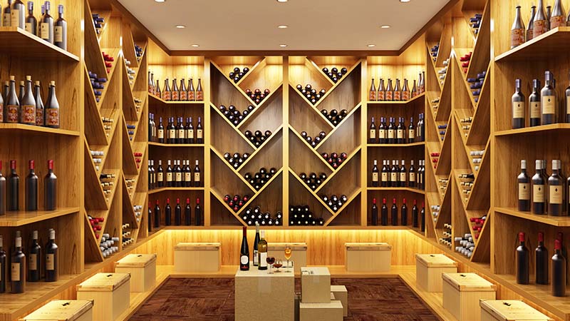 Modern wine cellar.