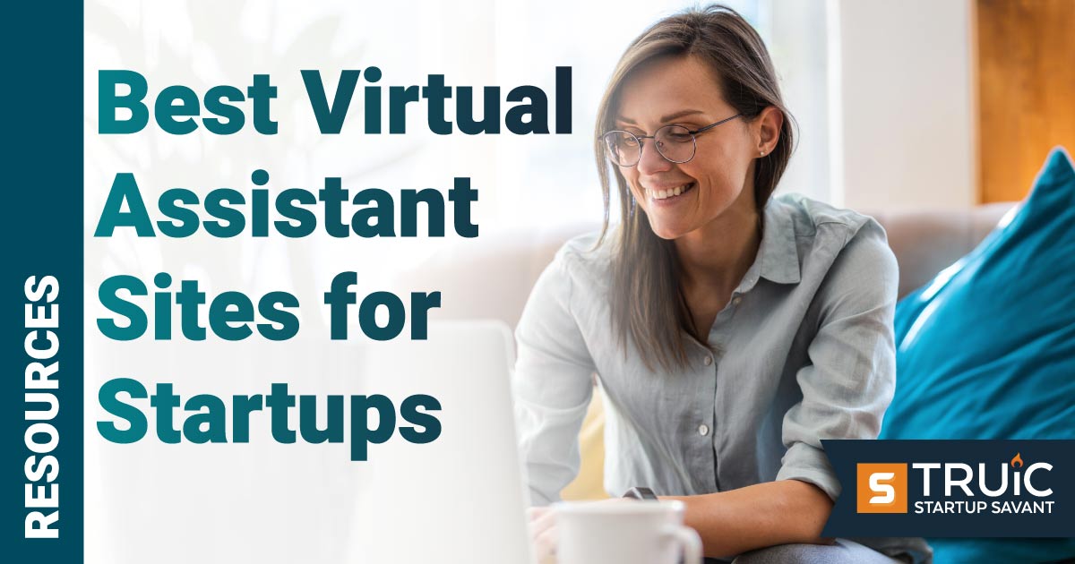 Woman looking at a virtual assistant site for startups.