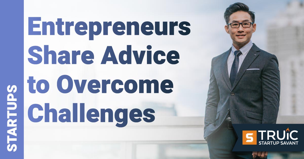Entrepreneur sharing his advice on how to overcome challenges.