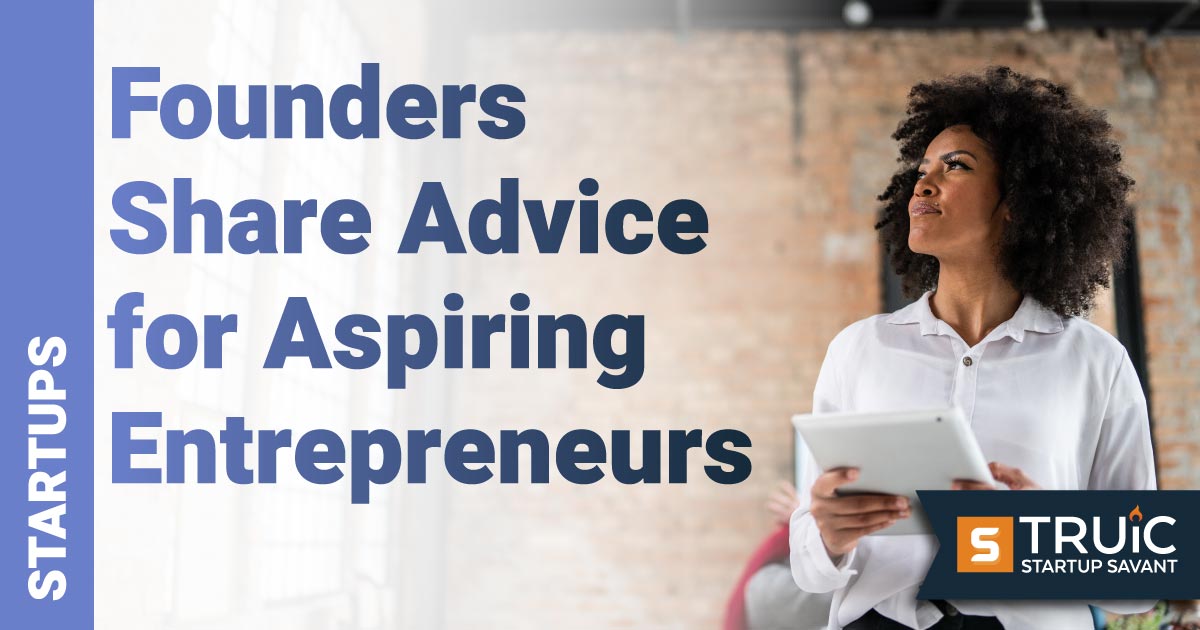 Founder looking up and thinking of advice to share to aspiring entrepreneurs.