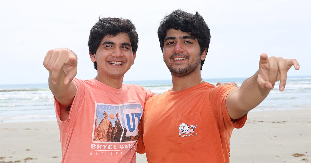 Sidharth and Rohit Srinivasan, co-founders of Trashbots, an edtech startup.