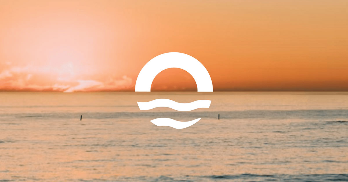 Do Good Points logo over sunset beach. 